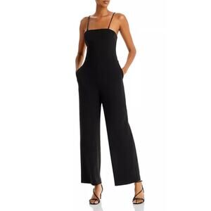 AQUA Backless Wide Leg Side Pocket Sleeveless Jumpsuit Black Size 8